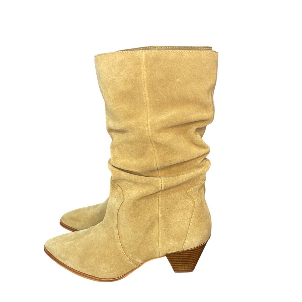 Vince Camuto SENSENNY Suede Slouchy Western Boots Tan Women Size 6M 36.5 - Picture 6 of 11